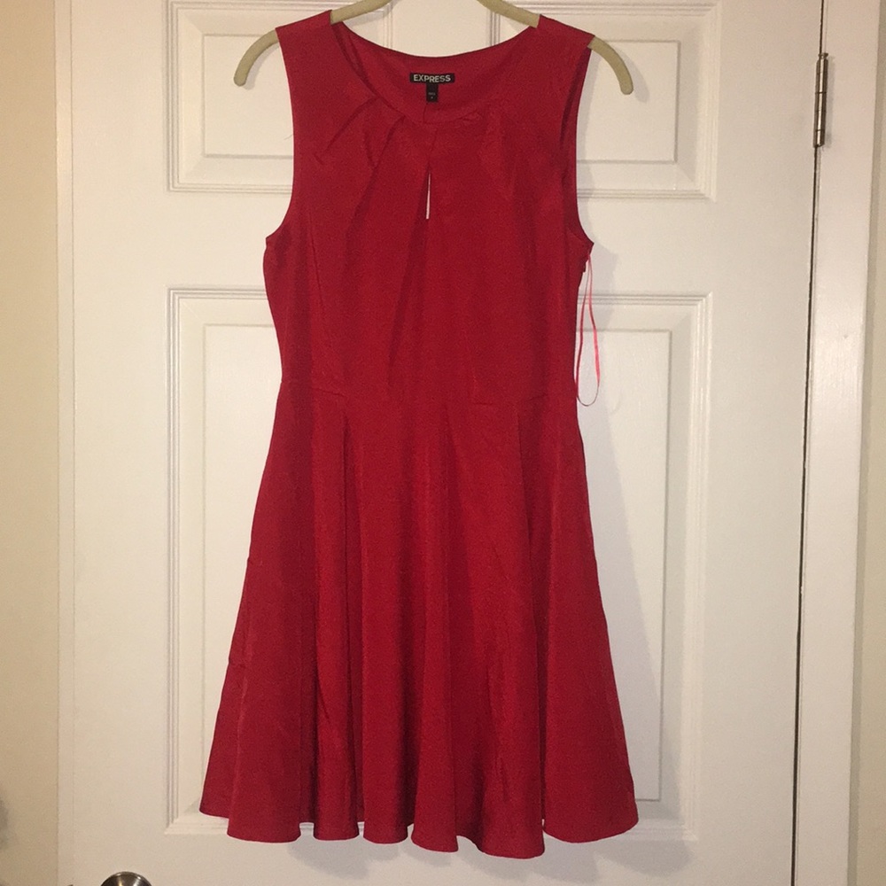 Express Red Fit & Flare dress